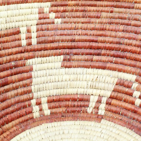 Vtg! Lot of 2 Home Décor Hand Coiled Tightly Woven Bowl Grass Straw Basket Bowl - Picture 5 of 9